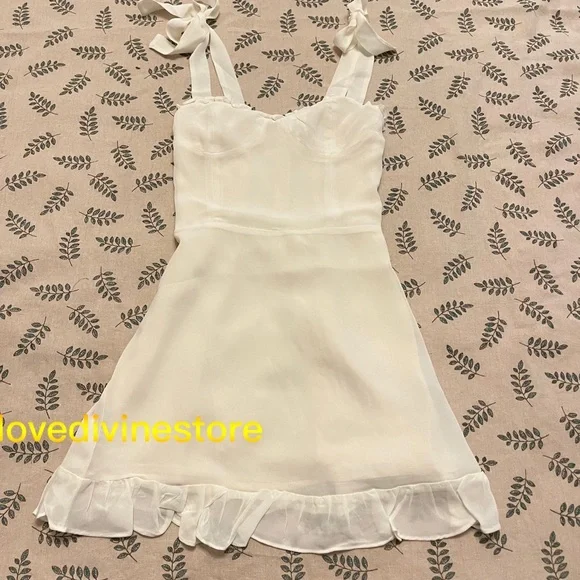 Reformation Christine Dress Ivory - Picture 7 of 9